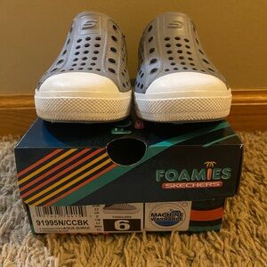 Skechers Kids Foamies Gray and White Water Shoes